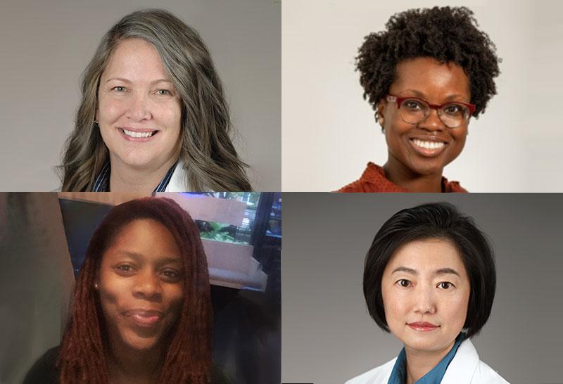 Headshots of Terri Armstrong, Alvina Acquaye-Mallory, Tracy Ani, and Jing Wu